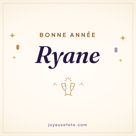 Image carrée « Bonne année Ryane » pour WhatsApp