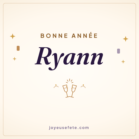 Image carrée « Bonne année Ryann » pour WhatsApp