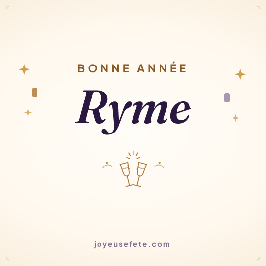 Image carrée « Bonne année Ryme » pour WhatsApp