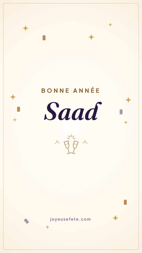 Image « Bonne année Saad » au format story