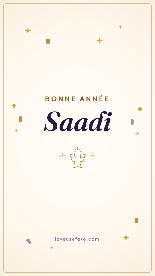Image « Bonne année Saadi » au format story