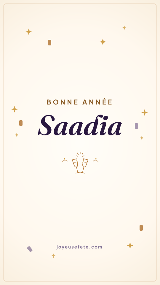 Image « Bonne année Saadia » au format story