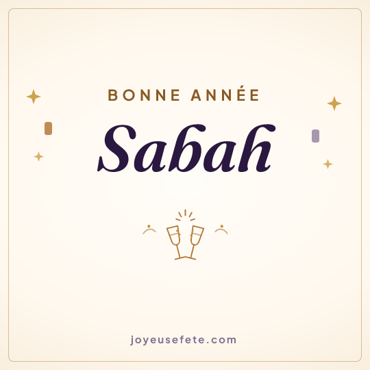 Image carrée « Bonne année Sabah » pour WhatsApp