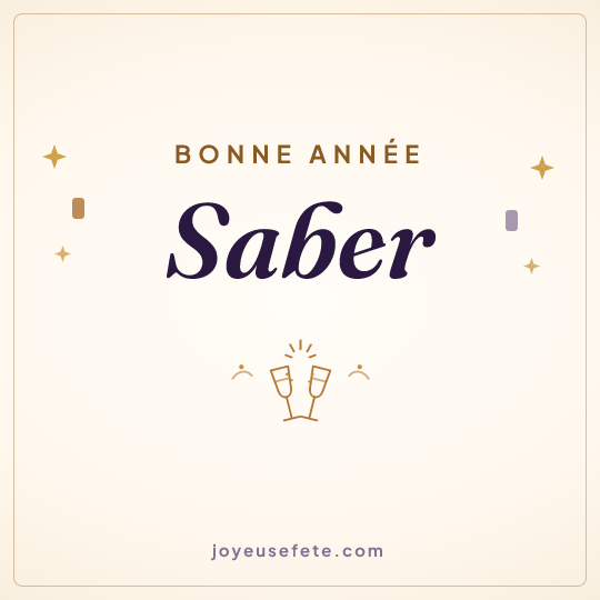 Image carrée « Bonne année Saber » pour WhatsApp