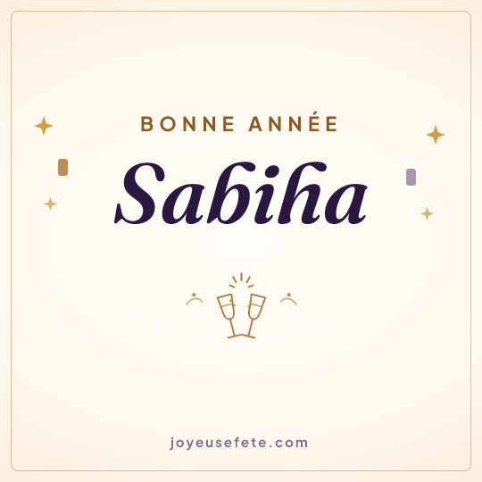 Image carrée « Bonne année Sabiha » pour WhatsApp