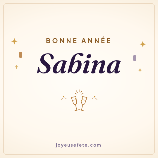 Image carrée « Bonne année Sabina » pour WhatsApp
