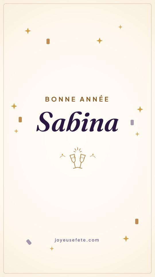 Image « Bonne année Sabina » au format story