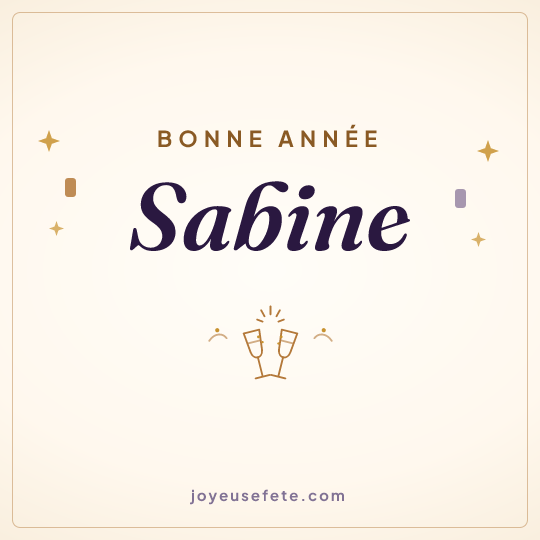 Image carrée « Bonne année Sabine » pour WhatsApp