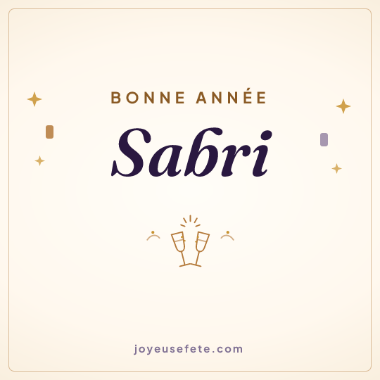 Image carrée « Bonne année Sabri » pour WhatsApp