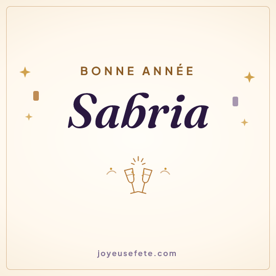 Image carrée « Bonne année Sabria » pour WhatsApp