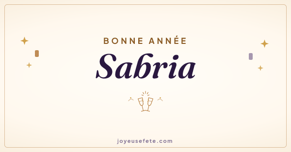 Image « Bonne année Sabria » au format large