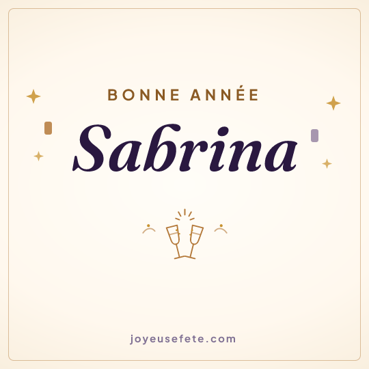 Image carrée « Bonne année Sabrina » pour WhatsApp