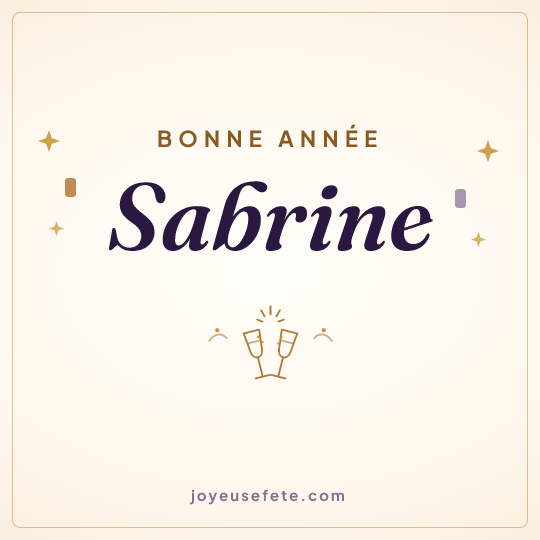 Image carrée « Bonne année Sabrine » pour WhatsApp