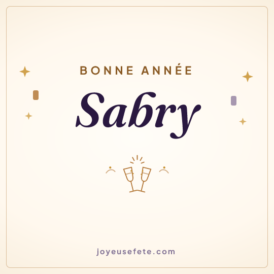 Image carrée « Bonne année Sabry » pour WhatsApp