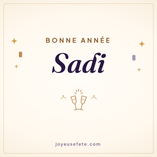 Image carrée « Bonne année Sadi » pour WhatsApp