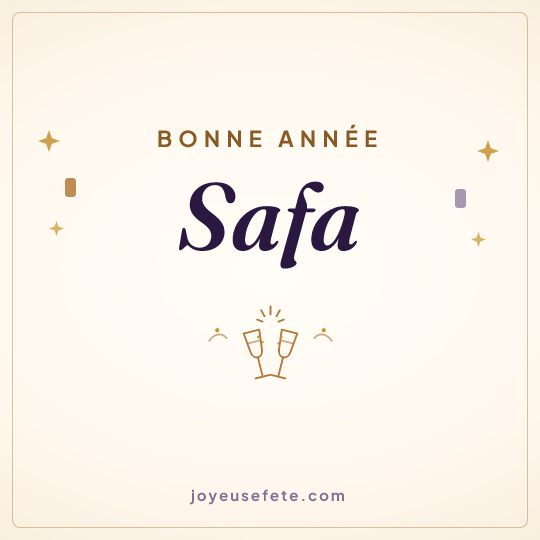 Image carrée « Bonne année Safa » pour WhatsApp