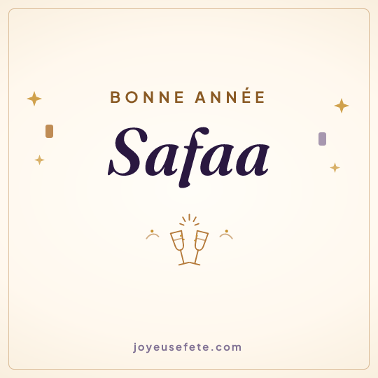 Image carrée « Bonne année Safaa » pour WhatsApp