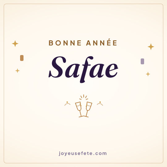 Image carrée « Bonne année Safae » pour WhatsApp