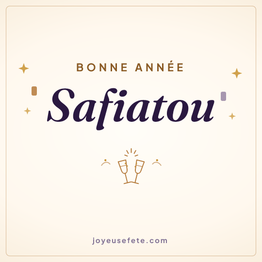 Image carrée « Bonne année Safiatou » pour WhatsApp