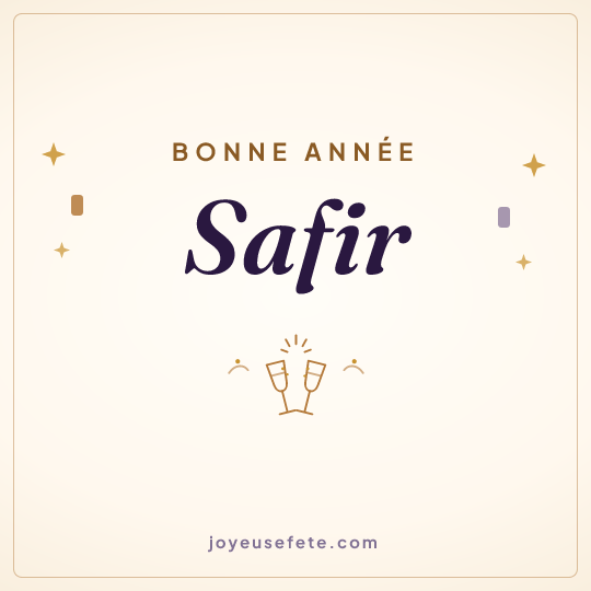 Image carrée « Bonne année Safir » pour WhatsApp