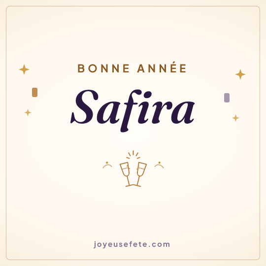Image carrée « Bonne année Safira » pour WhatsApp