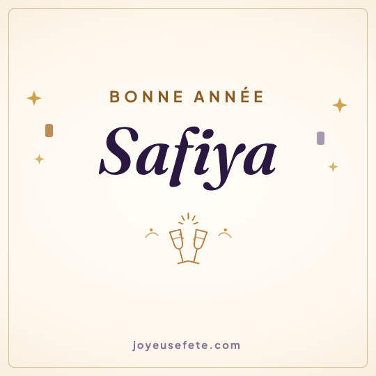 Image carrée « Bonne année Safiya » pour WhatsApp