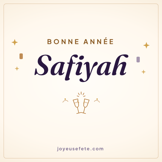 Image carrée « Bonne année Safiyah » pour WhatsApp