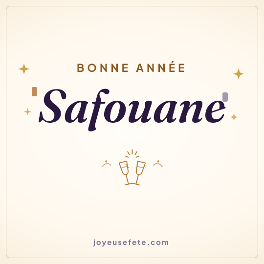 Image carrée « Bonne année Safouane » pour WhatsApp