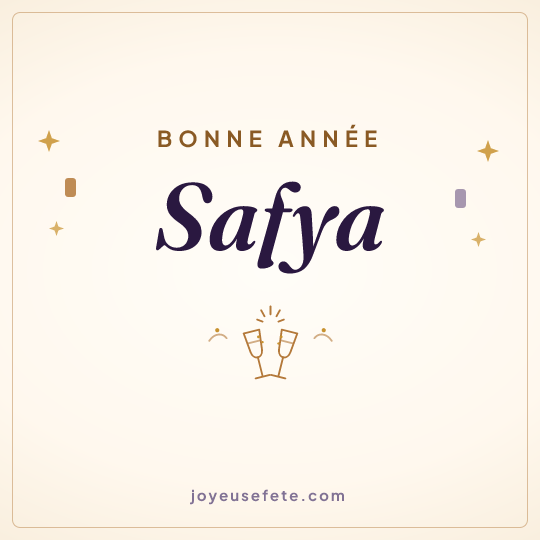 Image carrée « Bonne année Safya » pour WhatsApp