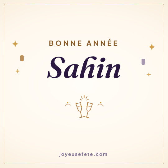 Image carrée « Bonne année Sahin » pour WhatsApp