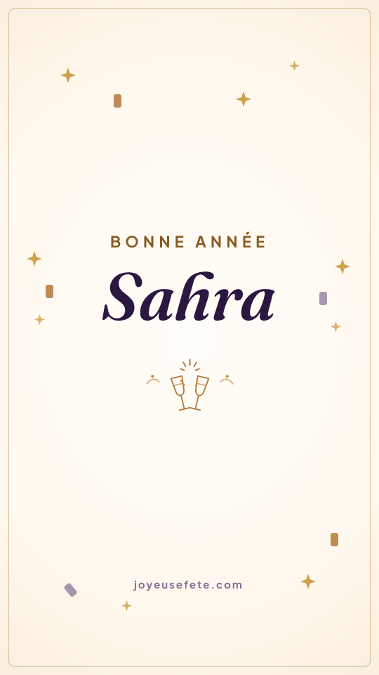 Image « Bonne année Sahra » au format story