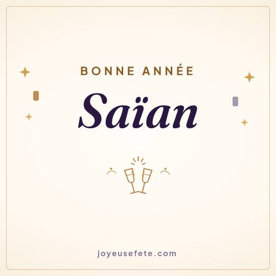 Image carrée « Bonne année Saïan » pour WhatsApp