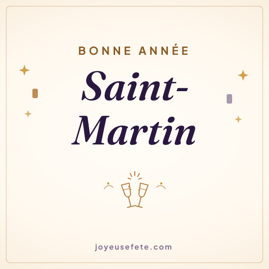 Image carrée « Bonne année Saint-Martin » pour WhatsApp