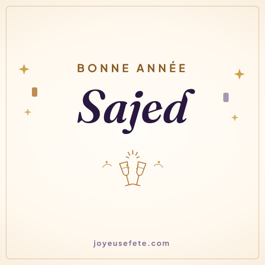 Image carrée « Bonne année Sajed » pour WhatsApp