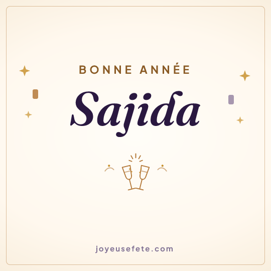 Image carrée « Bonne année Sajida » pour WhatsApp