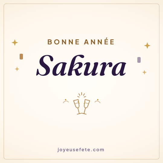 Image carrée « Bonne année Sakura » pour WhatsApp