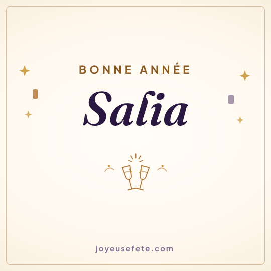 Image carrée « Bonne année Salia » pour WhatsApp