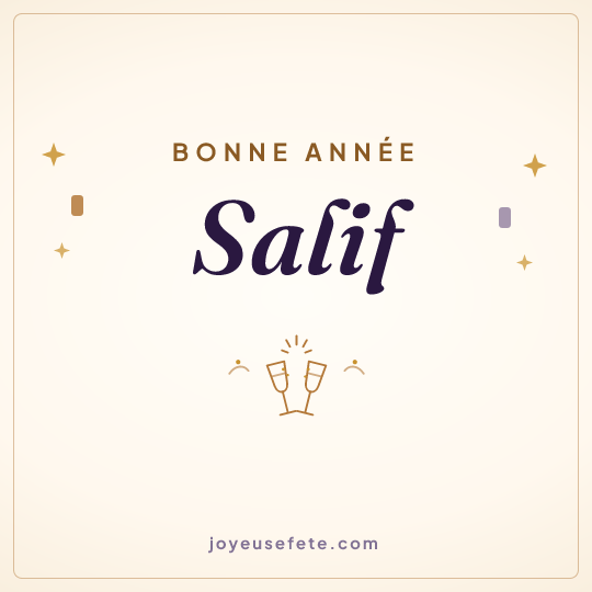 Image carrée « Bonne année Salif » pour WhatsApp