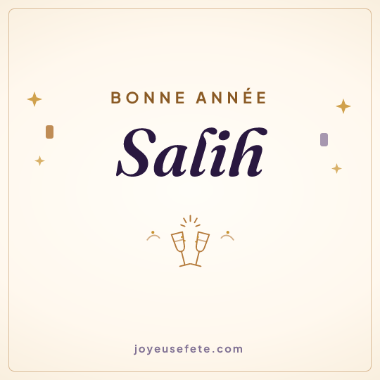 Image carrée « Bonne année Salih » pour WhatsApp