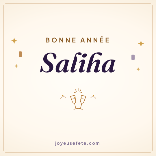 Image carrée « Bonne année Saliha » pour WhatsApp