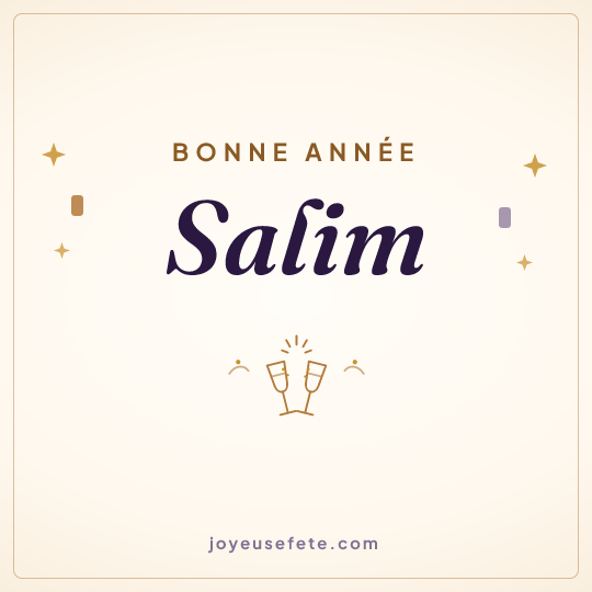 Image carrée « Bonne année Salim » pour WhatsApp