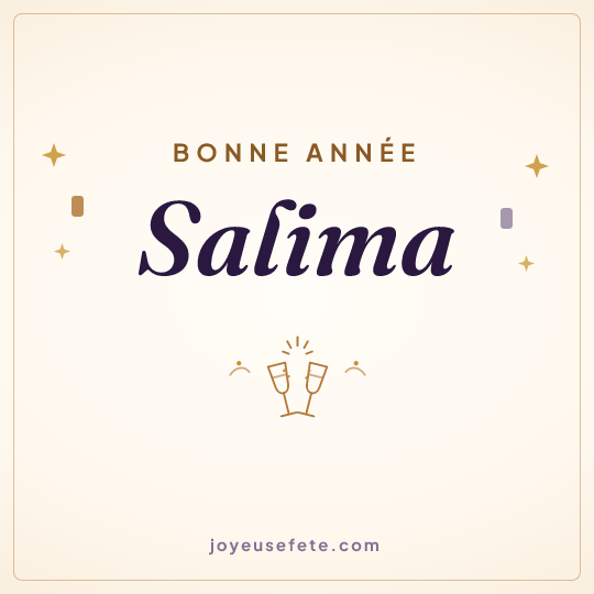 Image carrée « Bonne année Salima » pour WhatsApp