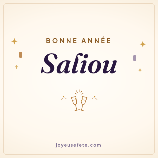 Image carrée « Bonne année Saliou » pour WhatsApp