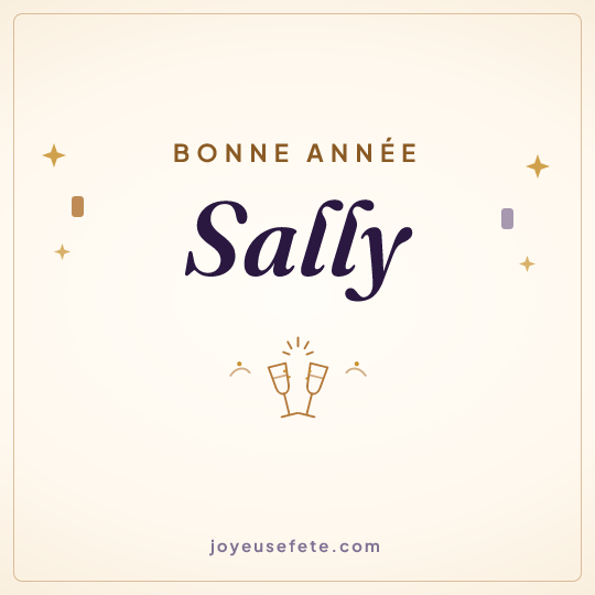 Image carrée « Bonne année Sally » pour WhatsApp
