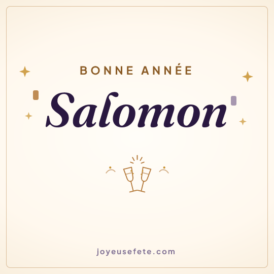 Image carrée « Bonne année Salomon » pour WhatsApp