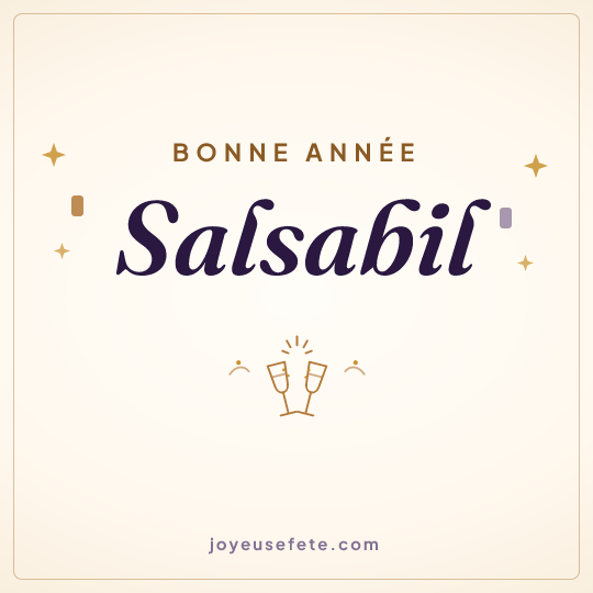 Image carrée « Bonne année Salsabil » pour WhatsApp