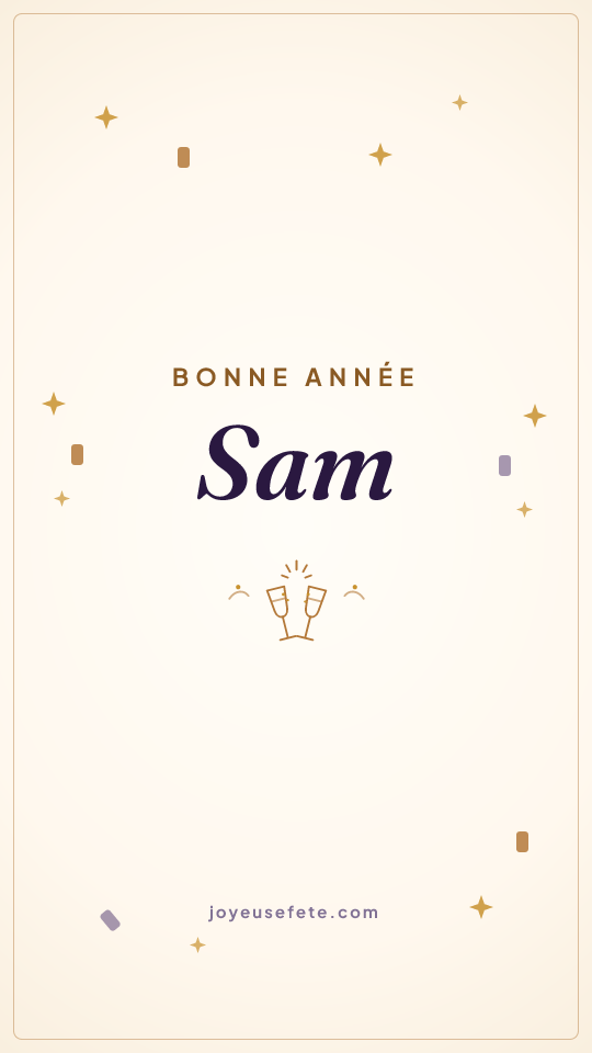 Image « Bonne année Sam » au format story