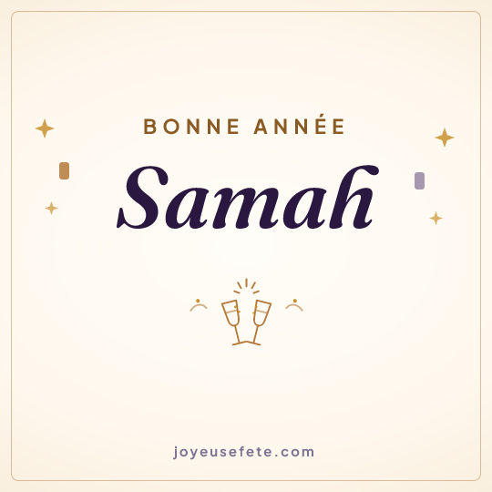 Image carrée « Bonne année Samah » pour WhatsApp