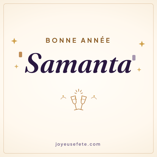 Image carrée « Bonne année Samanta » pour WhatsApp