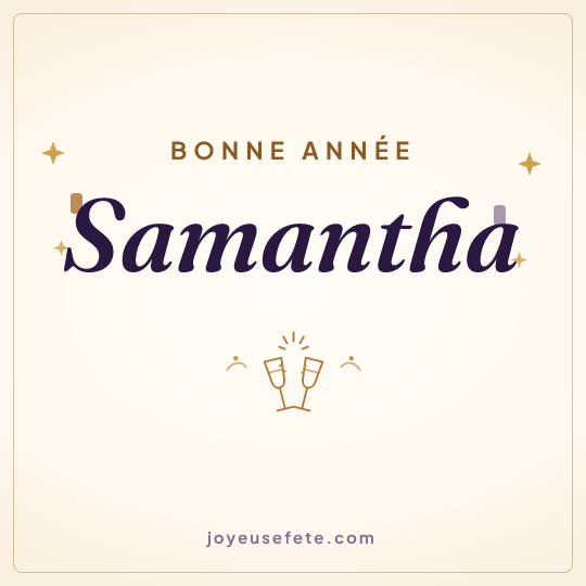 Image carrée « Bonne année Samantha » pour WhatsApp